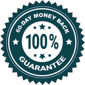 60-day 100% money-back guarantee seal